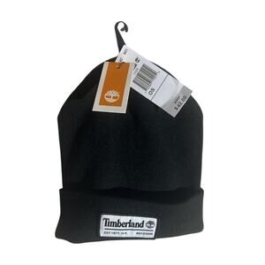 Timberland Hat Men’s Winter Black Cuffed Knit Beanie Hat Casual Outdoor NWT